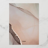 ミニマルバラ金ゴールドシック水カラー21st誕生日 箔招待状 (裏面)