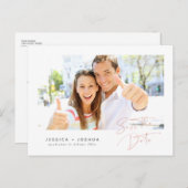 ミニマルバラ金ゴールドスクリプトPhoto日付の保存 ポストカード (正面/裏面)