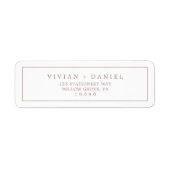 ミニマルバラ金ゴールドタイポグラフィ差出人住所 ラベル (正面)