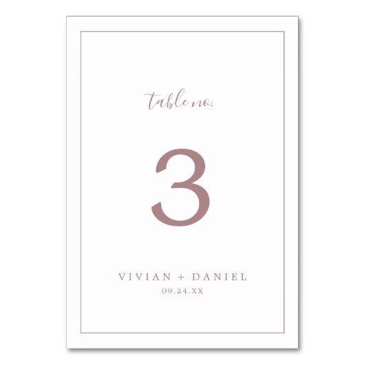 ミニマルバラ金ゴールドテーブル番号 テーブルナンバー (正面)