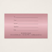 ミニマルバラ金ゴールドハートギフト証明書 (裏面)