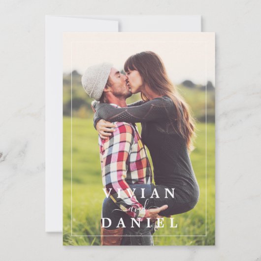 ミニマルバラ金ゴールドバック結婚ズの写真 招待状 (裏面)