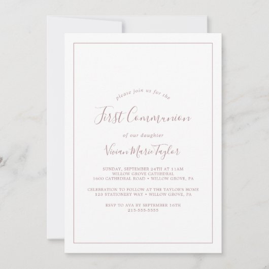 ミニマルバラ金ゴールドファーストコミューン招待状 招待状 (正面)