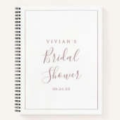 ミニマルバラ金ゴールドブライダルシャワーギフトリスト ノートブック (正面)