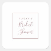 ミニマルバラ金ゴールドブライダルシャワー封筒用シール スクエアシール (正面)