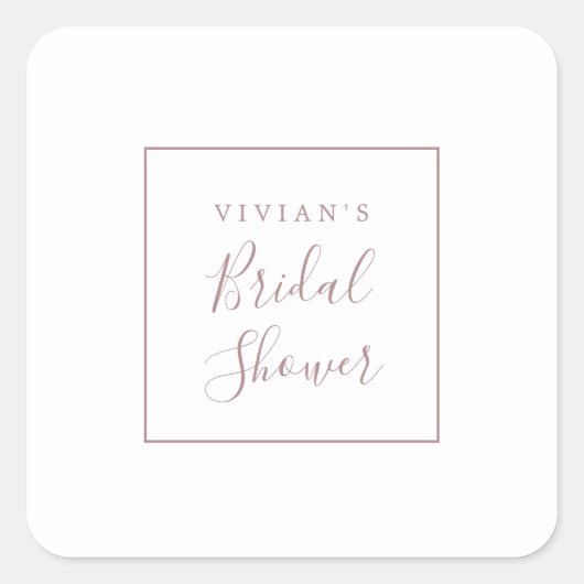 ミニマルバラ金ゴールドブライダルシャワー封筒用シール スクエアシール (正面)