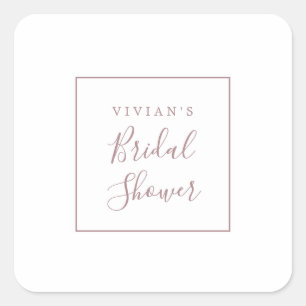 ミニマルバラ金ゴールドブライダルシャワー封筒用シール スクエアシール