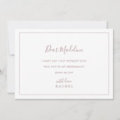 ミニマルバラ金ゴールドブライドメイド提案カード 招待状 (裏面)