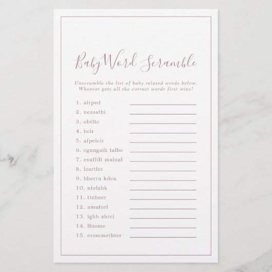 ミニマルバラ金ゴールドベビーワードスクランブルゲーム (正面)