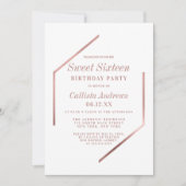 ミニマルバラ金ゴールドホワイトジオフレーム甘い16 招待状 (正面)