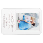 ミニマルバラ金ゴールド写真Save the Date Magnet マグネット (横)