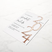 ミニマルバラ金ゴールド卒業 箔招待状 (回転した状態)