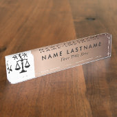 ミニマルバラ金ゴールド弁護士 デスクネームプレート (側面)