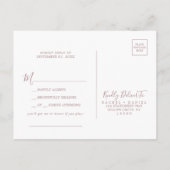 ミニマルバラ金ゴールド曲リクエストRSVPポストカード インビテーションポストカード (裏面)