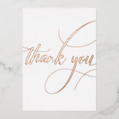 ミニマルバラ金ゴールド書道ありがとう結婚さん 箔シーズンカード (正面)