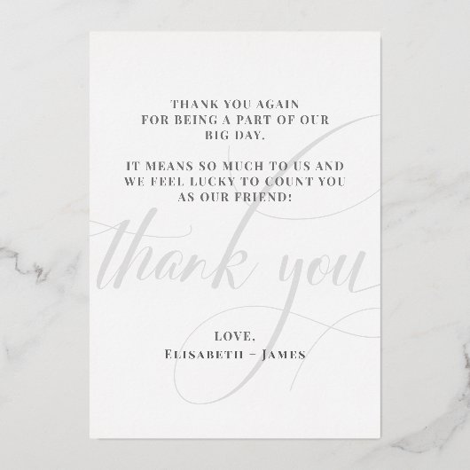 ミニマルバラ金ゴールド書道ありがとう結婚さん 箔シーズンカード (裏面)