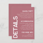 ミニマルバラ金ゴールド結婚タイポグラフィ詳細 エンクロージャーカード (正面/裏面)