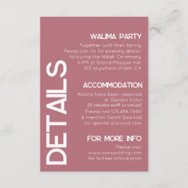 ミニマルバラ金ゴールド結婚タイポグラフィ詳細 エンクロージャーカード