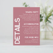 ミニマルバラ金ゴールド結婚タイポグラフィ詳細 エンクロージャーカード (スタンド正面)