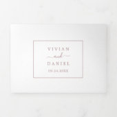 ミニマルバラ金ゴールド結婚写真の全てを1つに 三つ折り招待状 (カバー)