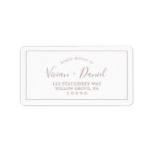 ミニマルバラ金ゴールド結婚式RSVP住所 シール (正面)