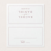 ミニマルバラ金ゴールド結婚折り畳み座席表 プレイスカード (外部フラット)