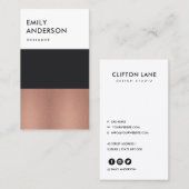 ミニマルバラ金ゴールド銅製黒帯 名刺 (正面/裏面)