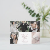 ミニマルバラ金ゴールド4写真テンプレートサンキューカード サンキューカード (スタンド正面)