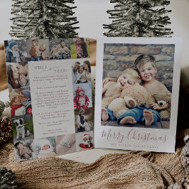 ミニマルバラWhat A Year Photo Collageクリスマス シーズンカード