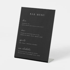 ミニマルバーメニューリスト黒 台座サイン