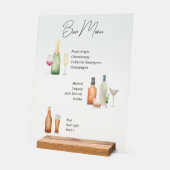 ミニマルバーメニュ図解入りの、写真付きのーAcrylic Sign アクリルサイン (傾斜)