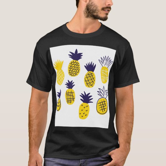 ミニマルパイナップルカラフル抽象デザイン。 Tシャツ (正面)