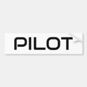 ミニマルパイロットタイポグラフィシンプル航空カスタム バンパーステッカー (正面)