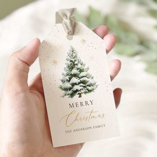 ミニマルパインクリスマスカード ギフトタグ