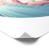 ミニマルパステルアート：赤ちゃんを抱く母 ポスター (角)