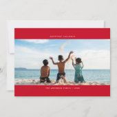 ミニマルパノラミックレッドホリデーフォトカード シーズンカード (正面)