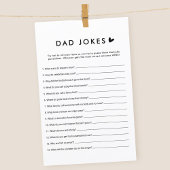 ミニマルパパジョーク赤ちゃんシャワーゲームカード