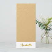 ミニマルパーソナライズされたエレガントリスト金ゴールドブックマーク (スタンド正面)