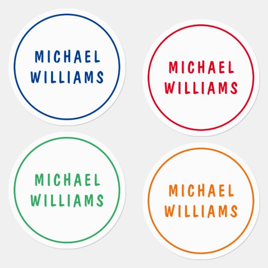 ミニマルパーソナライズされたカスタム男の子の名前アイロン ラベル (グループ)