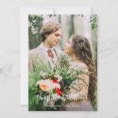 ミニマルパーソナライズされたスシンプルシックフォト結婚ズ サンキューカード (正面)