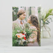 ミニマルパーソナライズされたスシンプルシックフォト結婚ズ サンキューカード (スタンド正面)