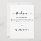 ミニマルパーソナライズされたスシンプルシックフォト結婚ズ サンキューカード (裏面)