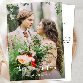 ミニマルパーソナライズされたスシンプルシックフォト結婚ズ サンキューカード