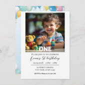 ミニマルパーソナライズされたスファースト誕生日招待状 招待状 (正面/裏面)