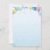 ミニマルパーソナライズされたスファースト誕生日招待状 招待状 (裏面)