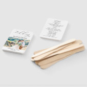 ミニマルパーソナライズされたス写真結婚式 プログラム ハンドファン (組立なし)