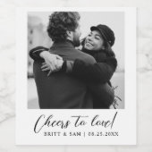 ミニマルパーソナライズされたス結婚の写真好み ワインラベル (シングルラベル)