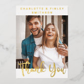 ミニマルパーソナライズされたス結婚スクリプト 箔シーズンカード (正面)