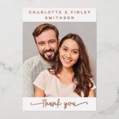 ミニマルパーソナライズされたス結婚スクリプト 箔シーズンカード (正面)