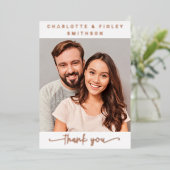 ミニマルパーソナライズされたス結婚スクリプト 箔シーズンカード (立ち正面)